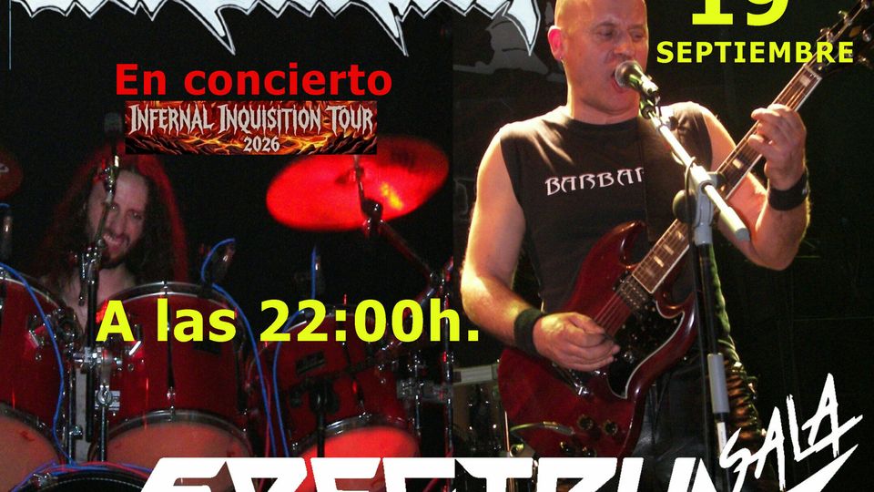 BARBARIAN en concierto - Infernal Inquisition Tour 2026